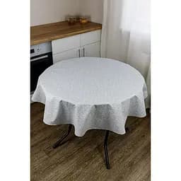 Скатертина Прованс Simfoni Айс Вензель кругла D-136 см сіра (33621)