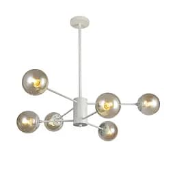 Люстра стельова LED Levistella 7526033-6 WH+BR, E27, 6 плафонов, білий і коричневий, сучасний дизайн