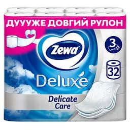 Уцінка. Туалетний папір Zewa Deluxe тришаровий 32 рулони білий