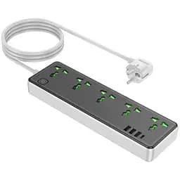 Удлинитель сети Hoco AC13A на 5 розеток 3USB/1Type-C 10A 250V 1.5 м 2500W черный