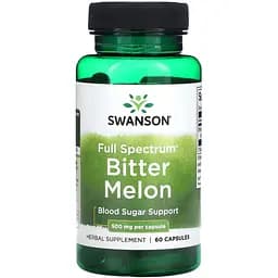 Момордика для підтримки здорового рівня цукру в крові Swanson Bitter Melon 500 мг 60 капсул (100-78-2894334-20)