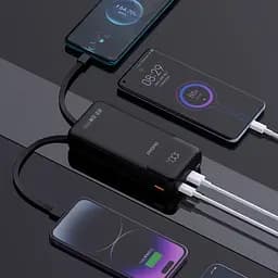 Універсальна мобільна батарея Dudao 20000mAh K15 Pro 22,5W PD USB-A,USB-C In/Out,with built-in USB-C/Lightning cables Black (6977196682430) - мініатюра 2