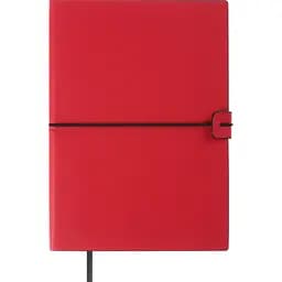 Блокнот діловий Buromax Logo2U Travel А5 96 арк. в клітинку обкладинка штучна шкіра червоний (BM.295121-05)