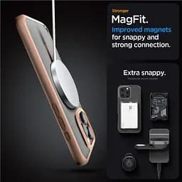 Прозорий чохол Spigen Ultra Hybrid MagSafe Rose Titanium для iPhone 16 Pro (ACS08695) - мініатюра 4