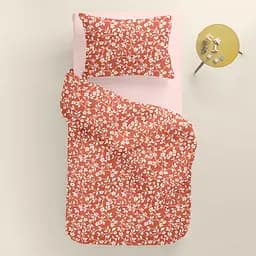Дитяча постільна білизна в ліжечко FLORET CS1, теракотовий (FlowersWhiteTerrakot_40Rose_140) - мініатюра 2