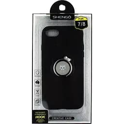 Чохол-накладка Shengo Soft-touch holder TPU Case iPhone 8 Black - мініатюра 2