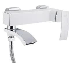 Змішувач для ванни Qtap Swan Cascada, Chrome/White (k35) з душовим гарнітуром QTSWA260CRW45569 - мініатюра 3