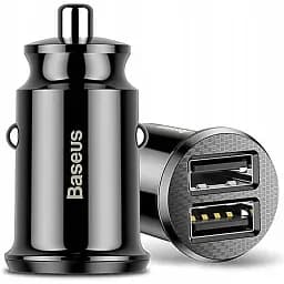 Автомобільний зарядний пристрій Baseus Circular Plastic A A 30W Dual QC3.0 Quick Car Charger Чорний
