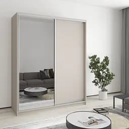 Шкаф-купе двухдверный MebelStar Комбо AL ДСП/Зеркало 170x60x210 см Кашемир (MBS-2760)