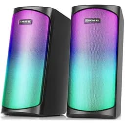 Колонки 2.0 REAL-EL S-135 чорний, 2 x 5 Вт, USB, mini-jack 3.5 мм, RGB-подсветка (EL121100019)