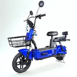 Електровелосипед EVOBIKE Nova S 500W 48V 12Ah з 2 сидіннями, корзиною та поворотниками, простий і надійний, для міста і села, синього кольору - мініатюра 2