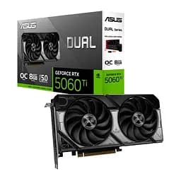 Відеокарта GeForce RTX 5060 Ti ASUS DUAL OC 8Gb GDDR7 128-bit HDMI/3xDP 2632/28000 MHz 8-pin (DUAL-RTX5060TI-O8G)