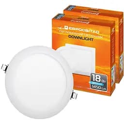 Набор светильник точечный врезной Євросвітло 18Вт круг LED-R-225-18 4200К 2 шт. (59009)