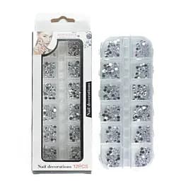 Набор страз для маникюра Aoyasiyue Nail Decoration ассорти 12 шт. №6 Серебристые