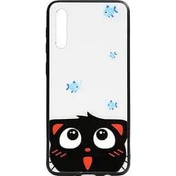 Чохол-накладка Toto Cartoon Print Glass Case Samsung Galaxy A70 Cat and fish
