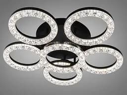 Люстра стельова LED кільця Diasha чорна 83 Вт