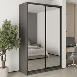 Шафа-купе дводверна MebelStar Комбо BG 2 Дзеркала 150x45x240 см Антрацит (MBS-10744)