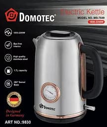 Електрочайник з термометром та корпусом з нержавіючої сталі Domotec MS 7849 - мініатюра 2