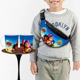 Подарочный набор :Сумка-бананка+ Кружка Бравл Старс детский,для мальчика (00260)