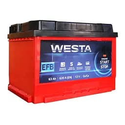 Акумулятор автомобільний Westa 6CT-63 А (1) RED EFB