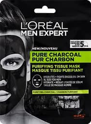 Тканинна маска L'Oreal Paris Men Expert Pure Charcoal, для чоловіків, 30 г - мініатюра 5