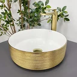 Умивальник VBI Prato gold white накладний VBI-011408, Золотий