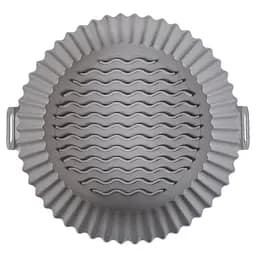 Круглая силиконовая форма для аэрогриля, духовки и мультипечи с высокими бортиками 6 см 20х20 см Серый 88343