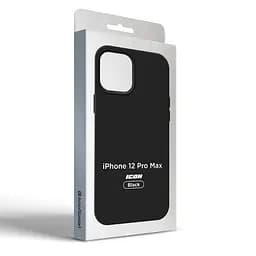 Силиконовый чехол для Apple iPhone 12 Pro Max, ICON2 Case, черный, противоударный, панель, защита всего корпуса, матовая поверхность Soft Touch, выступает над дисплеем, совместим с защитными стеклами и пленками, с микрофиброй, ArmorStandart (ARM60570) - мініатюра 9