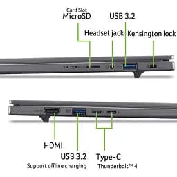 Ноутбук ACER Aspire 16 AI OLED A16-52M-954E, Intel Core Ultra 9 288V до 5.1GHz, 16" WUXGA, 32GB, SSD 2TB, Intel Arc Graphics 140V, Windows 11 Home - мініатюра 10