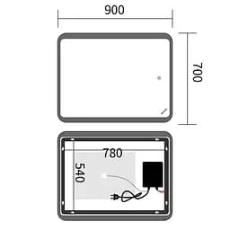 Дзеркало Mixxus Premium Olivary MR19-90x70-Reverse MP6630 - мініатюра 8