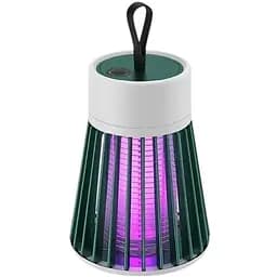 Лампа від комарів Electric shock BG-002 знищувач комах з акумулятором 20-50 м² 12 годин роботи зелена