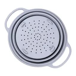 Друшляк силіконовий складаний об'ємом 2.6 літри, сірий TS Kitchen HP34544G