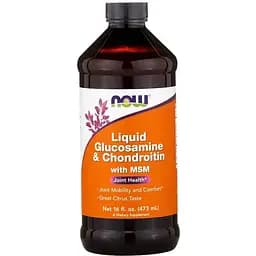 Препарат для суглобів і зв'язок NOW Glucosamine and Chondroitin, 473 мл