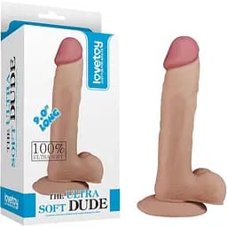 Фаллоимитатор с присоской LoveToy The Ultra Soft Dude Flesh 22 см телесный