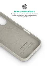Силиконовый чехол с MagSafe для Apple iPhone 17, ICON2 MagCase, бежевый, противоударный, панель с мягкой подкладкой, защита всего корпуса, поддержка беспроводной зарядки, совместим с защитными стеклами и пленками, ArmorStandart (ARM87080) - мініатюра 7