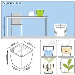 Вазон Lechuza Quadro Premium LS 28 антрацит (16143) - мініатюра 4