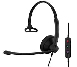 Гарнітура комп'ютерна моно Epos On-Ear IMPACT 100 MS, USB C + A, Microsoft Teams, односпрямований, 2м, Чорний