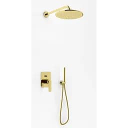 Душевая система скрытого монтажа Kohlman Experience Gold + Box скрытого монтажа QW210EGDR25, Золотой