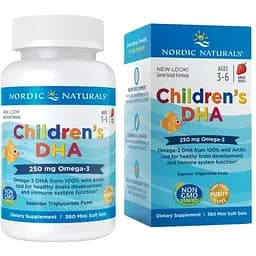 Жирные кислоты Nordic Naturals Children's DHA 250 mg, 360 капсул клубника