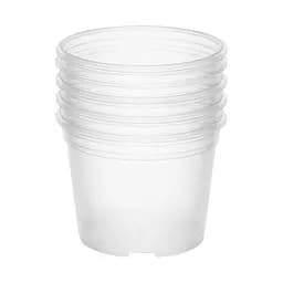 Прозорий пластиковий горщик для рослин із дренажними отворами 0.6 л, набір 5 шт. Прозорий 88389