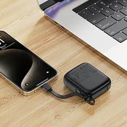 Універсальна мобільна батарея Acefast 10000mAh 20W PD,QC3.0 USB-C In/Out with build Type-C cable M15 Black (6974316283973) - мініатюра 2