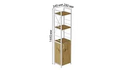 Етажерка 3/34 Ferrum-decor Серії Конект з тумбою 144x34x28 Білий ДСП Артизан (FRD-104433) - мініатюра 3