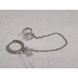 Срібна сережка-каффа на хелікс. 4995 - мініатюра 3