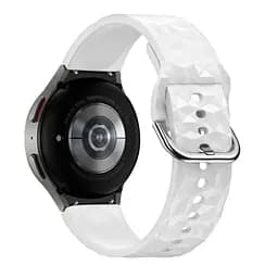 Браслет Diamond для Samsung Galaxy Watch 5 - білий ширина кріплення 20мм силікон Watchbands (W28-3WB12227561) - мініатюра 2