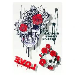 Тату Череп и розы