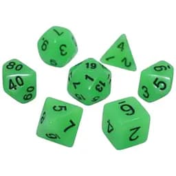 Набор кубиков Glow in the dark 7 Dice Set - Light green , 7 шт. (g7dglow03)