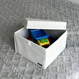 Короб  ORGANIZE  для іграшок та настільних ігор L з кришкою - 30*30*20 см (білий) - мініатюра 3