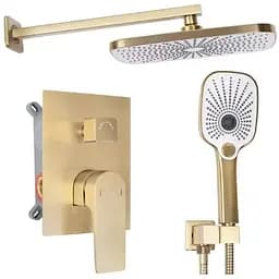 Душова система Rea Moby brushed gold + BOX прихованого монтажу REA-P2403, Золотий