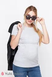 Базова футболка для вагітних та годуючих мам Margo 2XL Юла Мама Сірий