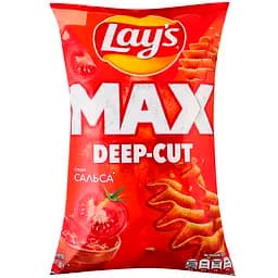 Набір: чипси Lays Max Deep-cut Сальса Рифлені картопляні 95 г + чипси Lays Max Рифлені Королівський сир картопляні 95 г + чипси Lays Max Рифлені Сметана та цибуля картопляні 95 г - мініатюра 2